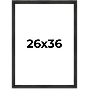 PosterPalooza | 26x36 Wide Barnwood Picture Frame, UV Acrylic, 6 Finishes - Grey, Brown, White, and Black - 1 of 4