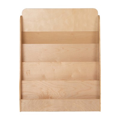 Natural Wood Kids Book Storage Shelf with Curved Edges