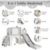 8-in-1 Toddler Slide & Climber, Kids Playground with Basketball Hoop, Tunnel & Rocking Toy for Indoor Outdoor Use - 4 of 4