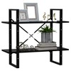 vidaXL 2-Tier Book Cabinet in Black, 31.5"x11.8"x27.6", Made of Engineered Wood, Industrial Style, Ample Storage Space, Requires Assembly - 3 of 4