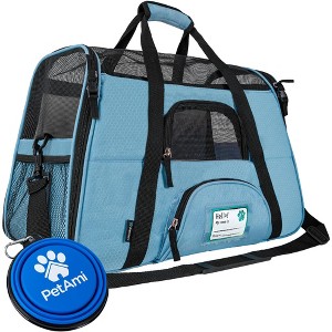 PetAmi Airline Approved Pet Carrier for Cat Dog, Soft Sided Travel Supplies Accessories, Ventilated Carrying Bag Kitten Puppy - 1 of 4