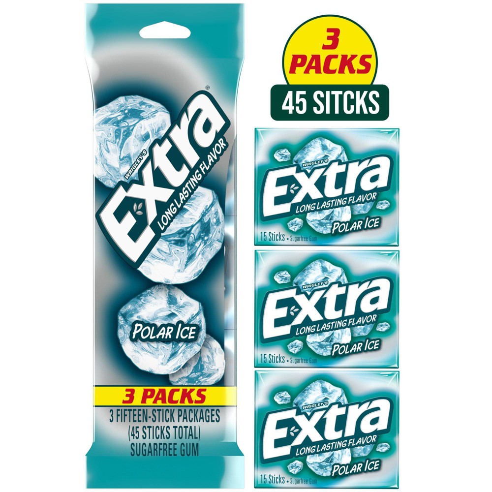 UPC 022000112491 product image for Extra Polar Ice Sugar-Free Gum Multipack - 15 sticks/3pk | upcitemdb.com