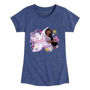 Girls' - Encanto - Isabela Flowers Fitted Short Sleeve Graphic T-Shirt - 1 of 4