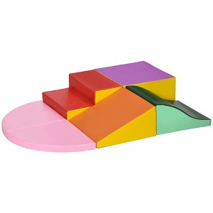 Runesay Colorful 6-Pieces Foam Climbing Blocks for Toddlers 1-3 Years, Soft Play Set for Climb and Crawl - 1 of 4