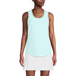 Lands' End Women's Sleeveless Power Performance Scoop Neck Curved Hem Tunic Tank - 1 of 4