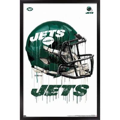 Trends International Nfl New York Jets - Neon Helmet 23 Framed Wall Poster  Prints Mahogany Framed Version 14.725 X 22.375 : Target