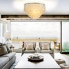 ALOADECOR Unique/Statement Coastal Natural Capiz Shell Round Tiered Chandelier - 2 of 4