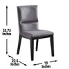Asian Hardwood Solids and Engineered Wood Padded Side Chair (Set of 2) with Upholstered Seat and Back, Moonlight Gray Velvet Fabric - 2 of 4