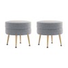 Manhattan Comfort Set of 2 Bailey Woven Polyester Blend Upholstered Ottoman - 2 of 4