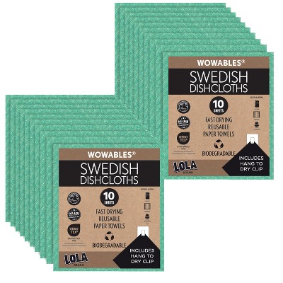 thumbnail interactive-video image 1 of Swedish Dishcloths For Kitchen (10-Pack) - Reusable, Absorbent Sponge Cloths 7x6 1 of 3