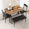 Dining Table Set for 4, Kitchen Table and Chairs for 4, Rectangular Kitchen Table Set , Dining Room Table Set,Grey - 4 of 4