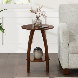 HomeStock End Table with Shelf Solid Wood Two-Tier Storage Scandinavian Modern Design Accent Furniture for Stylish Interiors - 1 of 4