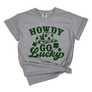 Simply Sage Market Howdy Go Lucky Clovers Garment Dyed Tee - 1 of 4