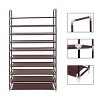 SEVOBAL 10-Tier Freestanding Solid and Durable with Non-Woven Fabric Storage Shelves Portable Handles for Closet Entryway, Purple, 37.8"*4.92"*3.74" - 4 of 4