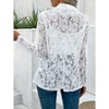 BLUEMING Womens Open Front Lace Blazers Long Sleeve Floral Crochet Shrug Cover Ups Casual Blazers Jacket - 2 of 4