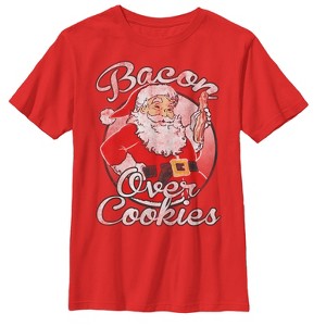 Boy's Lost Gods Christmas Bacon Over Cookies T-Shirt - 1 of 3