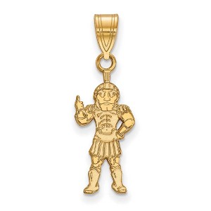 Black Bow Jewelry 14k Yellow Gold Michigan State Spartans NCAA Large Pendant - 1 of 3