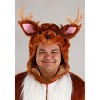 HalloweenCostumes.com Men's Plus Size Dashing Deer Costume | Furry Forest Animal Jumpsuit with Hood & Attached Antlers - 3 of 4
