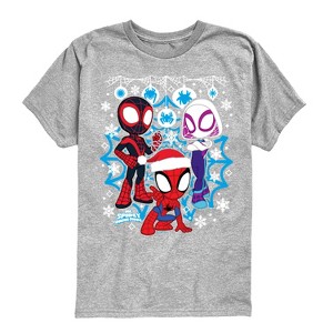 Boys' - Marvel - Spidey And Friends Snow -Youth Short Sleeve Graphic T-Shirt Short Sleeve Graphic T-Shirt - 1 of 4