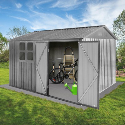 NicBex 10 X 8FT Metal Outdoor Storage Shed with Lockable Doors and Air Vents for Backyard,Garden,Patio
