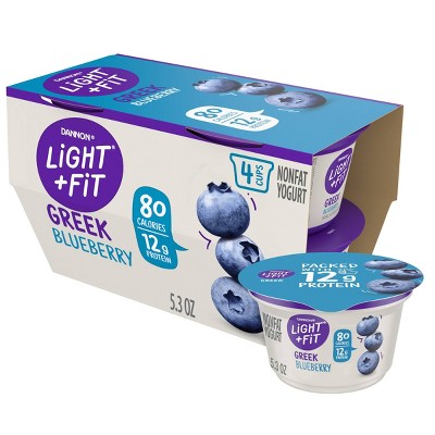 Light + Fit Nonfat Gluten-Free Blueberry Greek Yogurt - 4ct/5.3oz Cups