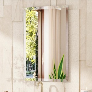 Frameless Rectangle Bathroom Mirror, Shatterproof Beveled Edge Glass, Modern Wall Mirror - 1 of 4