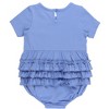RuffleButts Baby Girls Knit Short Sleeve Bow Bubble Romper - 2 of 4