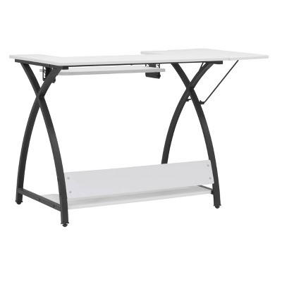 Comet Plus Adjustable Black and White Sewing Table with Storage