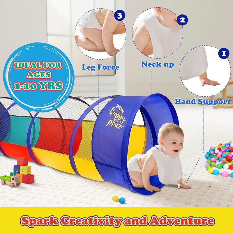 Kiddey Multicolored Play Tunnel, Fun & Healthy Exercise, Perfect for Muscle Development, Portable & Easy to Set Up, 2 of 8