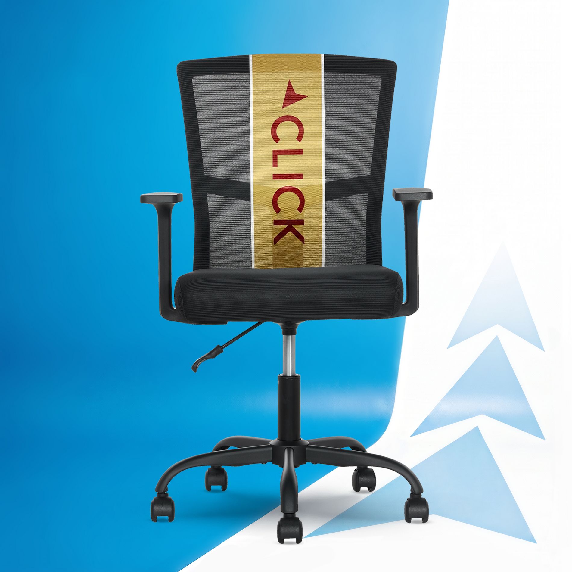 Click365 Ergonomic Mesh Backrest Office Chair with Lumbar Support & Swivels Adjustable Height Computer Desk Chair for Home Office