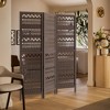 Royal Hampton 3 Panel Folding Mango Wood with Inticate Cut out Geometric Design Room Divider Screen - 2 of 4