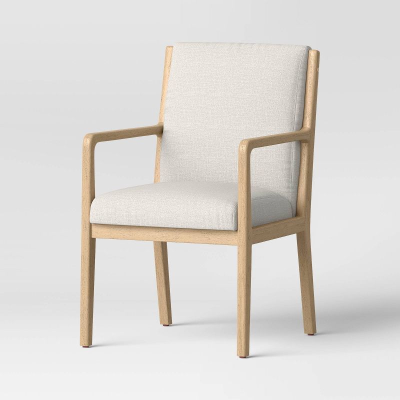 Esters Wood Arm Dining Chair Cream/Natural Wood - Threshold&#8482;, 4 of 10