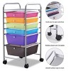Costway 6 Drawer Rolling Storage Cart Tools Scrapbook Paper Office School Organizer Colorful - image 2 of 4