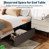 Queen/ Full/King Bed Frame with 3 Storage Drawers Fabric Upholstered Platform Bed Wooden Slats Support No Box Spring Needed - 4 of 4