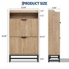 Narrow Shoe Cabinet Storage for Entryway, Modern Fluted Shoe Rack Organizer with 2 Flip Drawers and an Open Shelf for Hallway, Living Room - 2 of 4