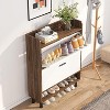 Tribesigns 2-Tier Flip Shoe Cabinet, Shoe Organizer Rack with Open Shelves & Flip Doors - 4 of 4