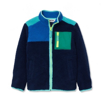 Lands' End Kids High Pile Contrast Full Zip Up Jacket