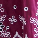deep claret eyelet embroidery
