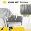 PDTEND Modern Velvet Office Chair with Adjustable Height and Rolling Casters - 4 of 4