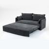 TIRAMISUBEST 59.5 inch Pull Out Sofa Bed Corduroy Convertible Sleeper Couch Side Storage USB C Port 800 lb Capacity 4 Pillows Living Room - 4 of 4