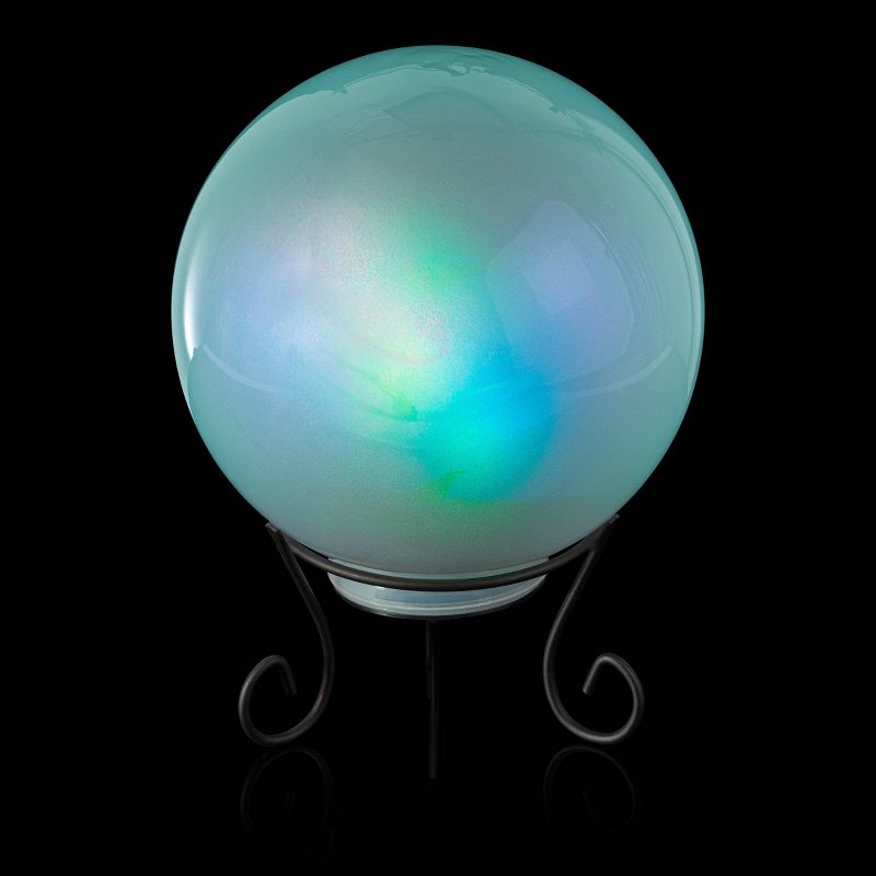 8&#34; Glass Gazing Globe with Color Changing LED Lights White - Alpine Corporation, 6 of 7