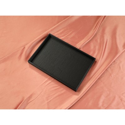 Black Fabric Flat Tray Jewelry Organizer with Removable Dividers