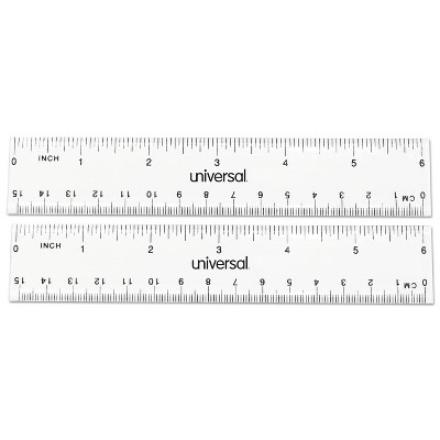 Universal Clear Plastic Ruler Standard/Metric 6" 59025