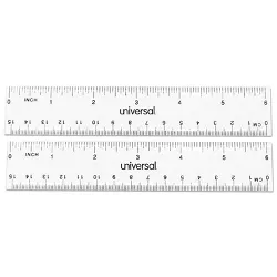Universal Clear Plastic Ruler Standard/Metric 6" 59025