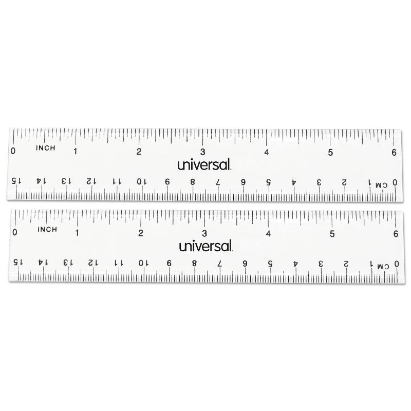 Universal Clear Plastic Ruler Standard/Metric 6" 59025, 1 of 3