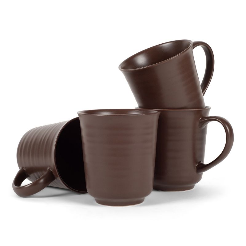 Elanze Designs Brown Matte Glaze Finish 17 ounce Stoneware Coffee Cup Mugs Set of 4, 1 of 6
