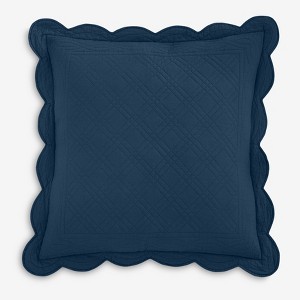 BrylaneHome 100% Cotton Florence Euro Sham - Euro, Navy - 1 of 1