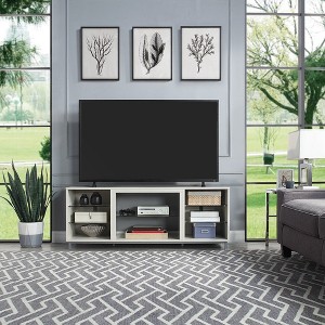 Sapphtopaz Modern TV Stand for TVs Up to 65" with Glass Shelves Wooden Entertainment Center with Metal Legs Simple TV Stands for Living Room - 1 of 4