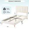 Whizmax White Bed Frame, Velvet Upholstered Platform Bed Frame with Headboard, Strong Wooden Slats(White) - 2 of 4