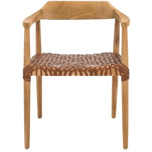 Munro Leather Woven Accent Chair - ACH1005 - Safavieh - 1 of 4